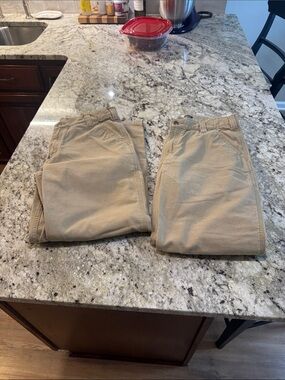 2 pair Carhartt Men's Khaki/Tan Work Chinos